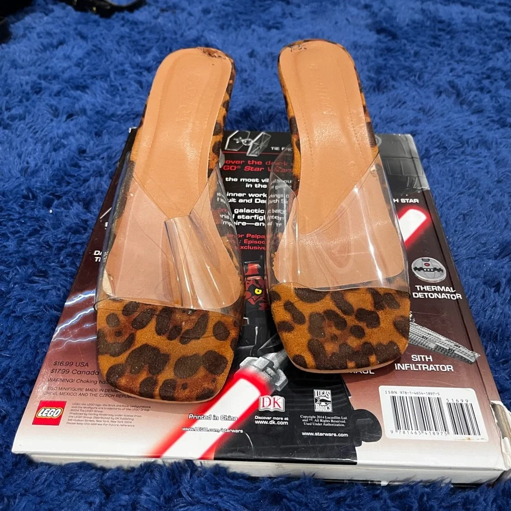Leopard Print Clear Strap Heels - Picture 11 of 11